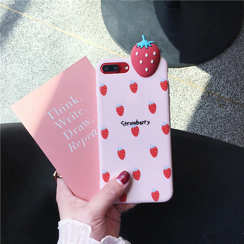Мягкий чехол KISSCASE Banana для iPhone 6 6S plus 7 S 8 X 3D милый розовый ананас фрукты мягкий TPU