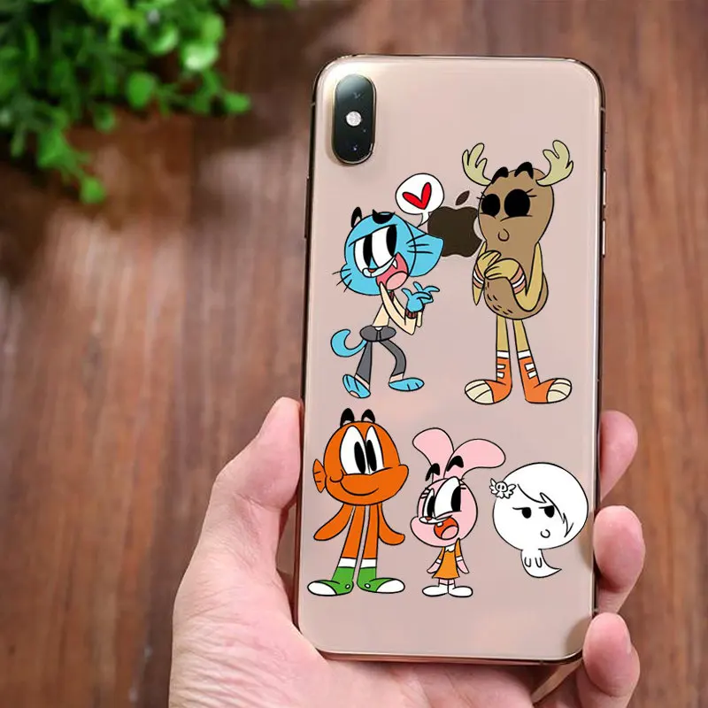 Аниме ТВ удивительный мир Gumball Мягкий ТПУ силиконовый чехол для телефона iPhone 11Pro MAX 5 5S 8 7Plus 6 6splus X XS мультяшный чехол - Цвет: TPU