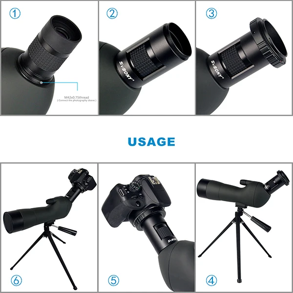 SVBONY Зрительная труба Монокуляр Т-кольцо адаптер объектива для DSLR/SLR фотография рукав M42 резьба телескоп