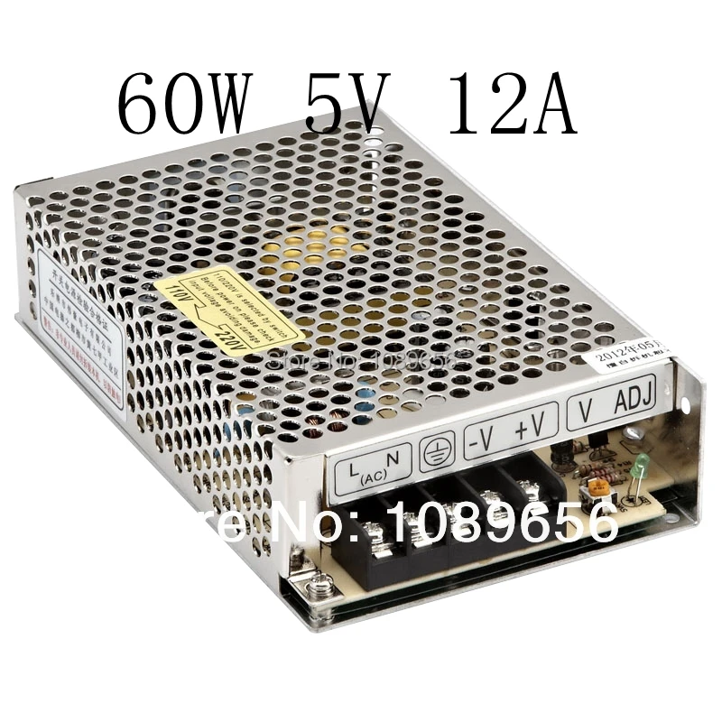 Светодиодный источник питания импульсный 60 Вт 5В 12А ac dc преобразователь