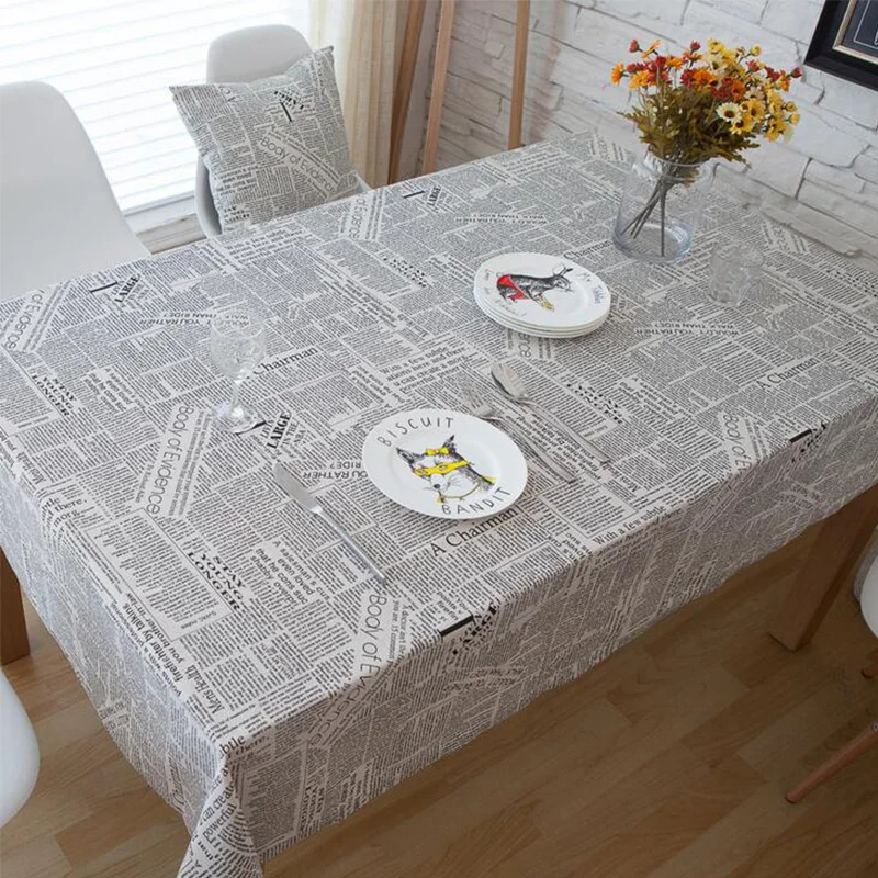 Европа Льняная Скатерть прямоугольная креативная газета с буквенным принтом