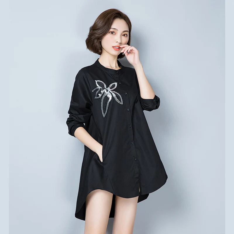 5XL Плюс большой размер Blusas Feminina 2017 Новый корейский весна лето осень Стиль Женщины
