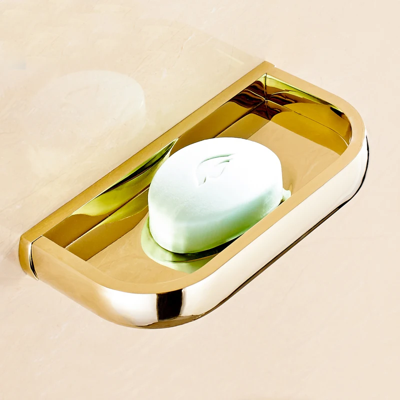 Квадратные золотые наборы аксессуаров для ванной комнаты твердые латунные