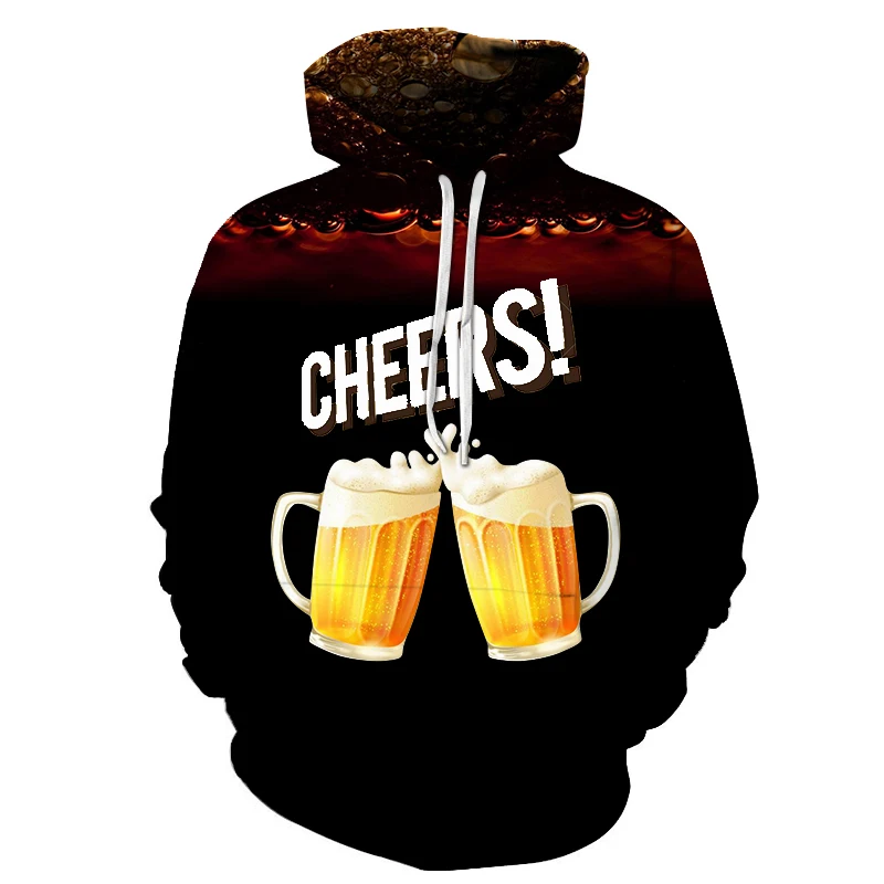 2019 3D толстовки молодежным принтом забавные с изображением &quotBeer CHEERS&quot пуловер