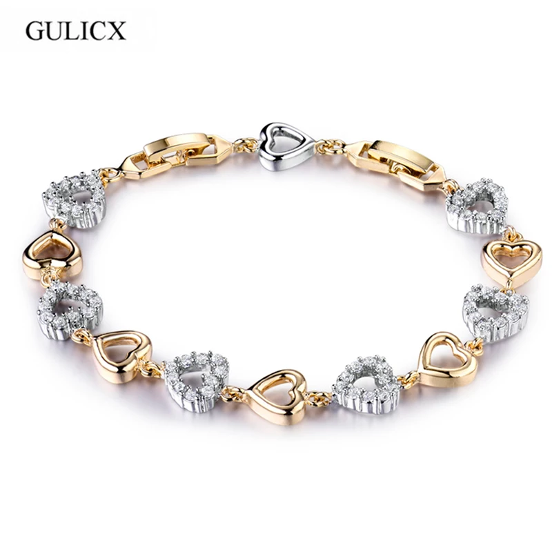 Женский браслет с искусственным кристаллом GULICX дизайнерский для невесты золотым