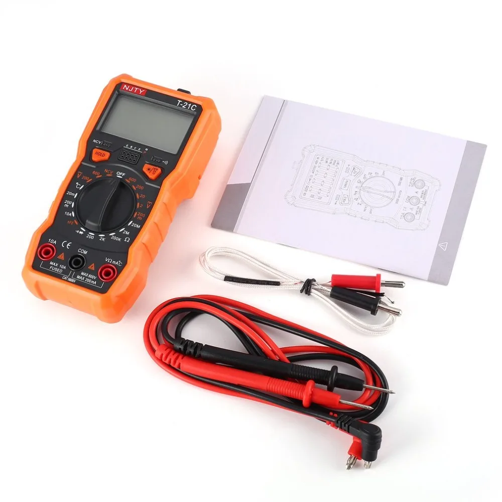 Цифровой мультиметр NJTY T21C DC/AC Измеритель Напряжения тока ручной Амперметр