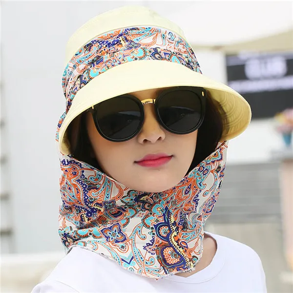 style8 Модная женская Солнцезащитная шляпа для лица, летняя пляжная складная шляпа с защитой от ультрафиолета и широкими полями, Регулируемая Кепка, Новинка - Цвет: style8