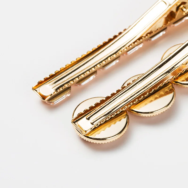

2pcs/Set New Luxury Women Shine Round Rectangle Crystal Barrettes Hair Clips Holder Headband Hairpins Fashion Hair Accessories