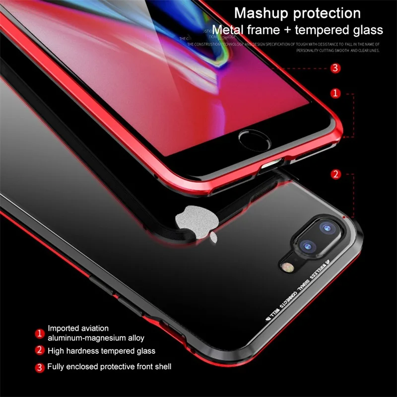 360 Полный Магнитный чехол для iPhone 6 6S s противоударный с металлической рамкой