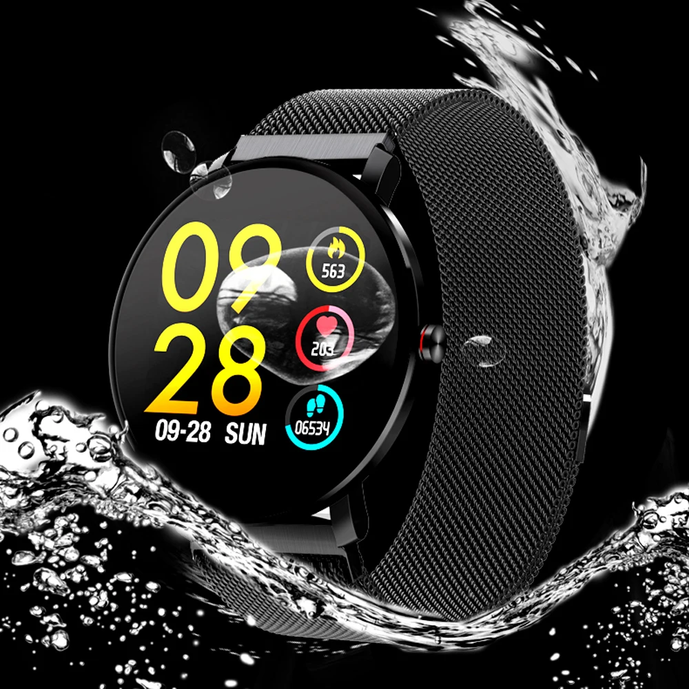SENBONO K9 спортивные Bluetooth 1,3 дюймов Полностью умные часы с сенсорным экраном фитнес-трекер для мужчин IP68 Водонепроницаемые женские умные часы PK v11 K1