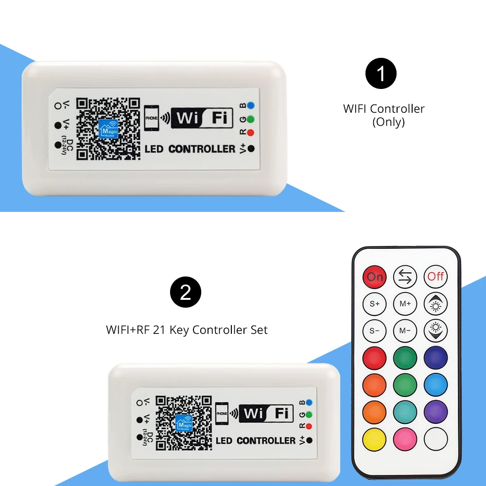 DC7.5 2V WIFI LED RGB контроллер и мини 21 ключ RF умный диммер IOS Android телефон приложение