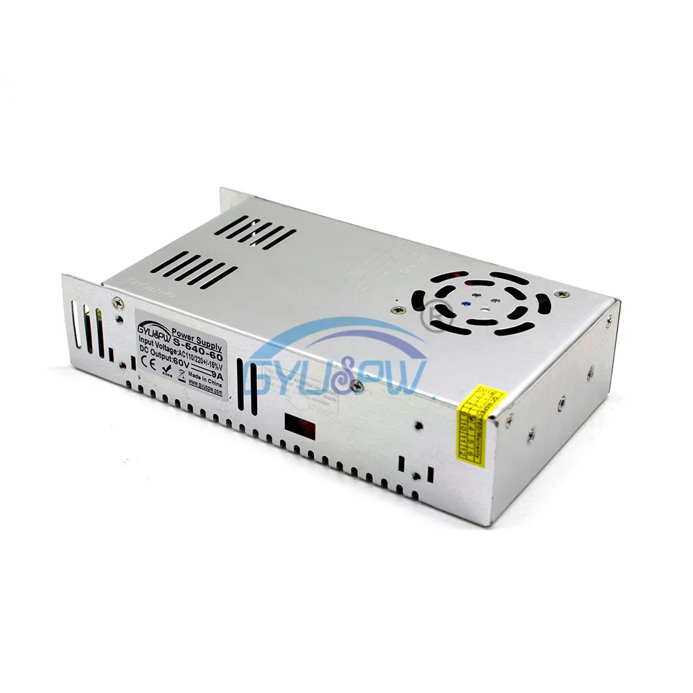 DC источник питания 60V 9A 540W трансформатор драйвера AC110V 220V к DC60V адаптер для ЧПУ