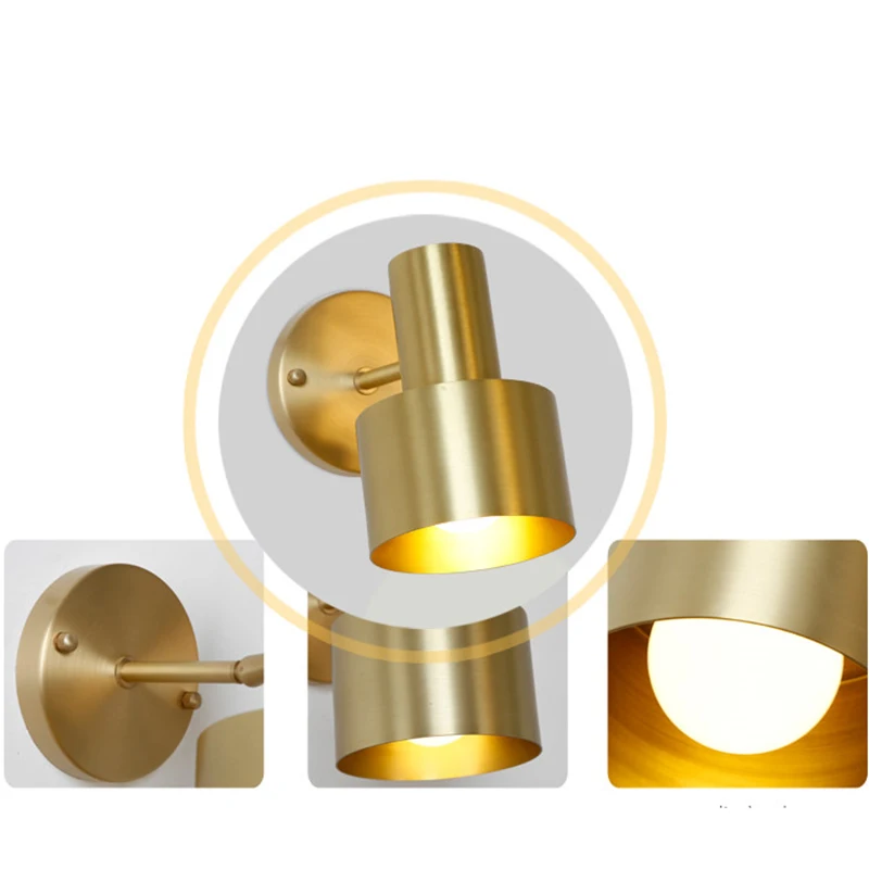 Europe LED Wall Lamp Gold Metal Modern Indoor Light Vintage Lighting Fixture Coffe Shop Bar Restaurant Living Room Decorate | Лампы и