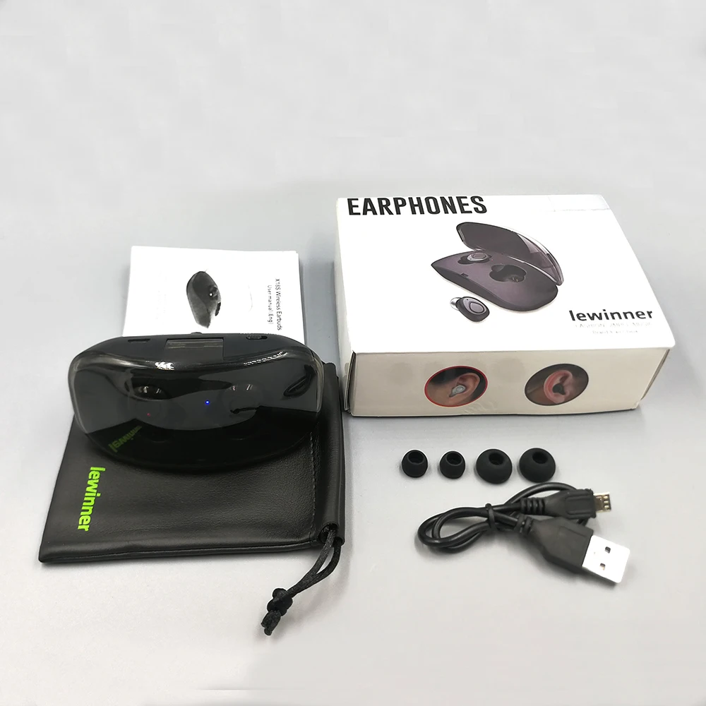 Lewinner TWS Bluetooth наушники гарнитуры X18s Беспроводные с громкой связью спортивные CVC 6 0