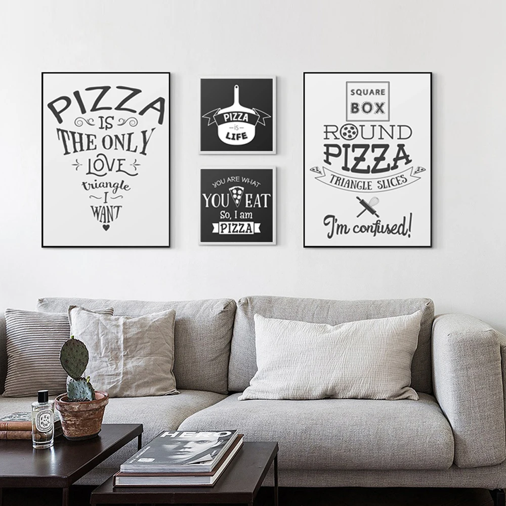 FGHGF современный простой английский фраза еда Пицца шаблон абстрактная картина
