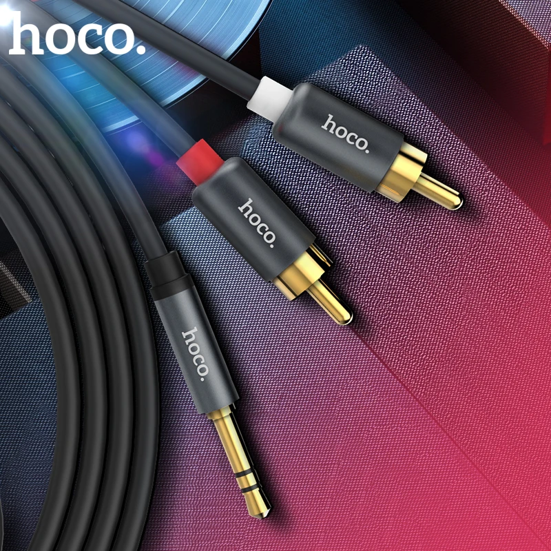 Аудиокабель HOCO RCA КАБЕЛЬ 2RCA на 3 5 аудиокабель мм AUX кабель для DJ усилителей