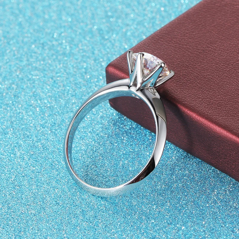 Настраиваемое классическое кольцо с шестью когтями 18K Белое Золото 1.5ct