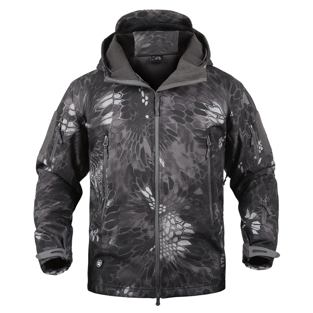 XS-5XL 145 см бюст V5.0 тактическая уличная куртка из кожи акулы Софтшелл мужская охотничья куртка камуфляжной расцветки с капюшоном Женское пальто для кемпинга и альпинизма
