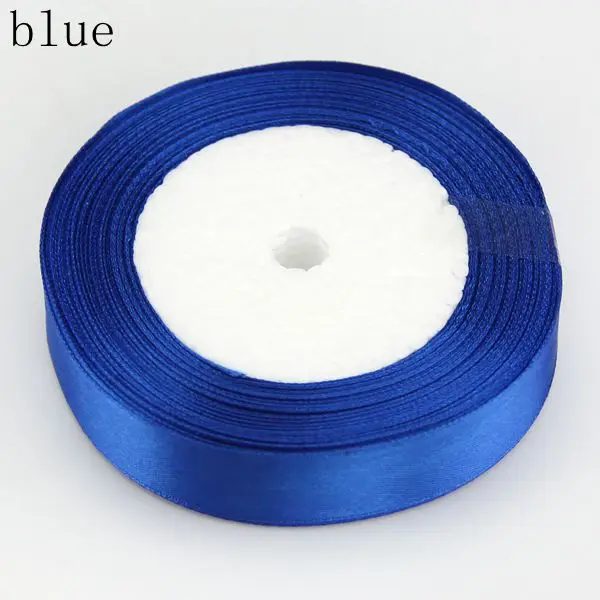 Blue 22 м/рулон) ширина 10 мм горячее предложение! Лучшая цена одна сатиновая подарочная лента упаковочная для украшения дома и свадьбы 29 цветов - Цвет: Blue