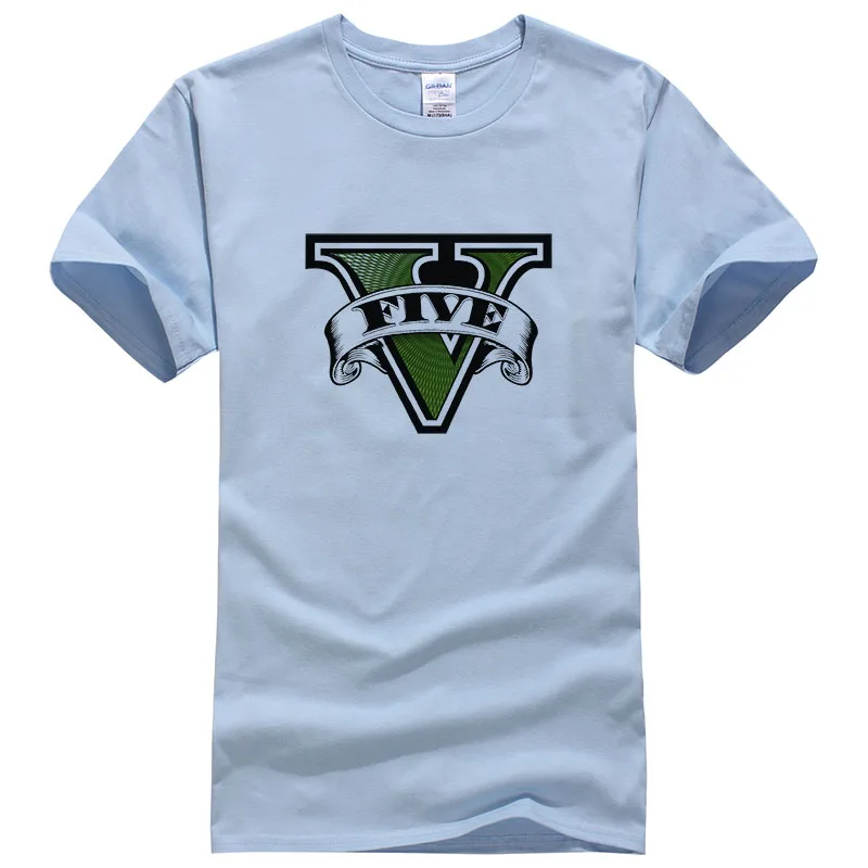 Grand Theft Auto 5 Game Printed Gta-5 T Shirt Men Casual GTA T-shirt Brand TShirts Cotton Tees Camisa #043 | Мужская одежда - Фото №1