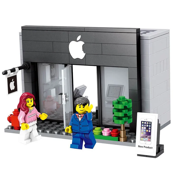 Город Мини улица магазин игрушек розничный 3D модель KFCE McDonald кафе Apple миниатюрный
