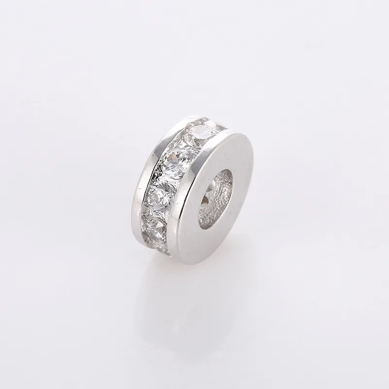 Кольцо с большим отверстием латунное микро ПАВЕ искусственные бусины золото