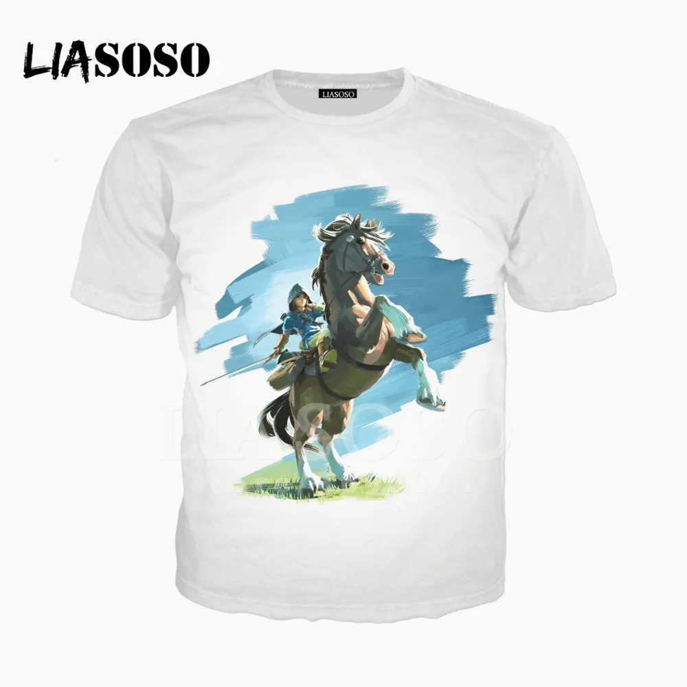 LIASOSO 3D принт женские и мужские Легенда о Зельде футболка Летняя в стиле хип-хоп