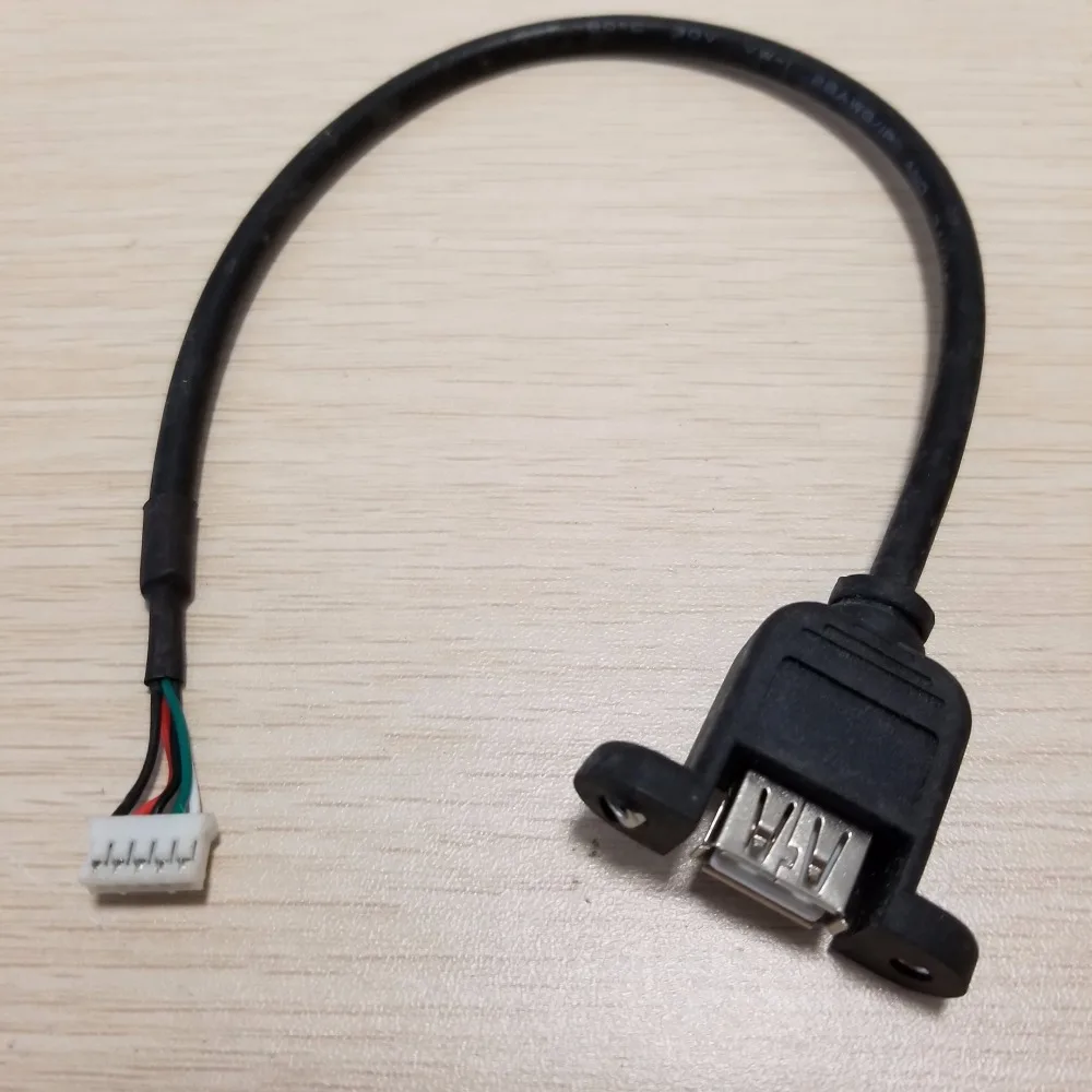 

10pcs/lot USB Type A Female Panel Mount with Screws to Pitch 2.0mm Mini 5pin Data Printing Extension Cable 30cm