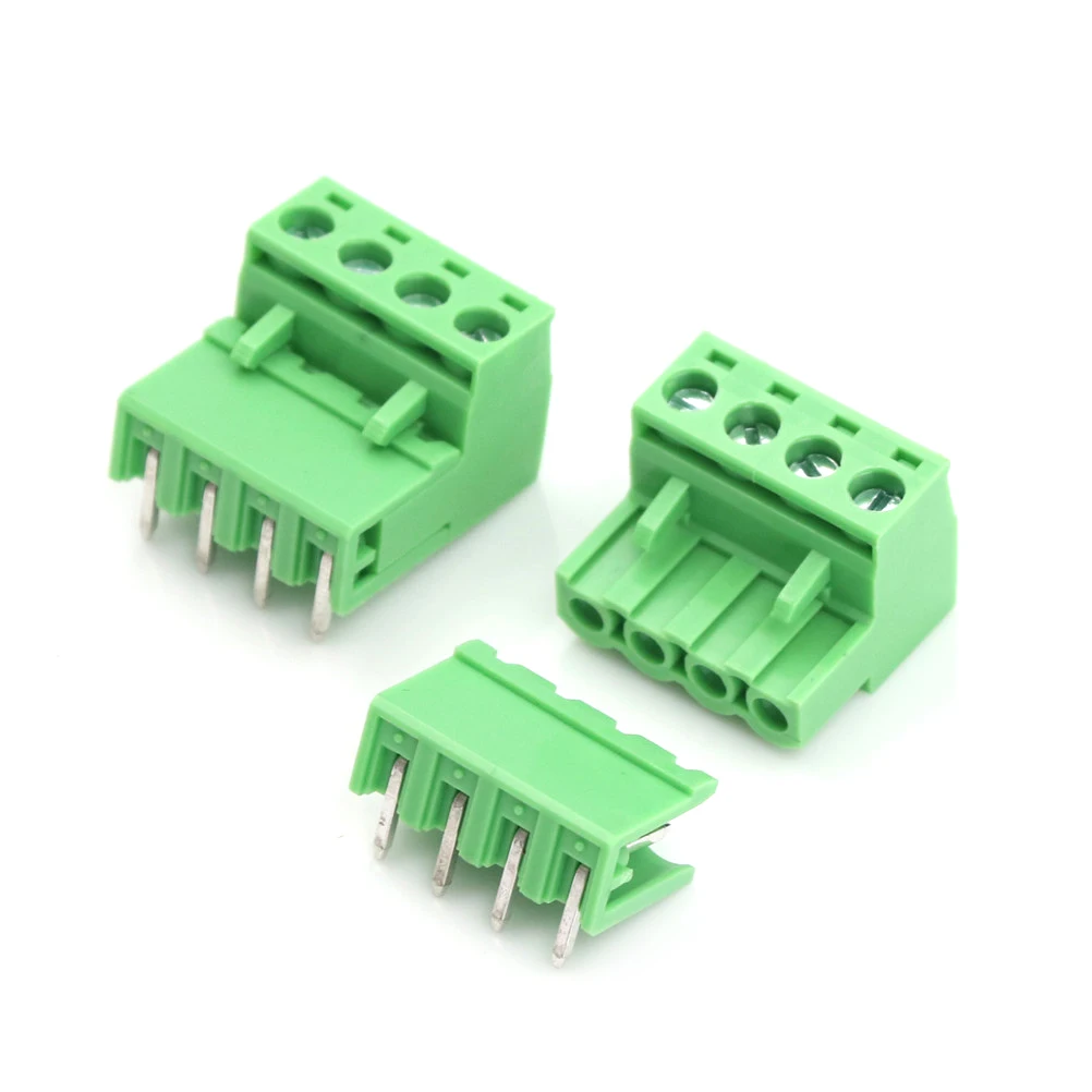 10 комплектов шаг 4Pin вставные винтовые PCB терминальный блок разъем в 5 08