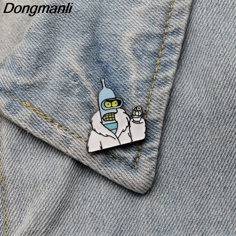 P2788 Dongmanli Futurama эмаль шпильки и броши для женщин мужчин нагрудные значки на рюкзак сумки значок куртка