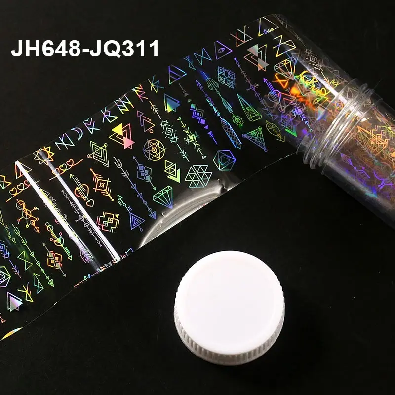 JH648-JQ311 1 рулон перо торт лист ФЕЙЕРВЕРК ДИЗАЙН пленка для ногтей переводные наклейки лазерные наклейки со звездами украшения ногтей аксессуары - Цвет: JH648-JQ311