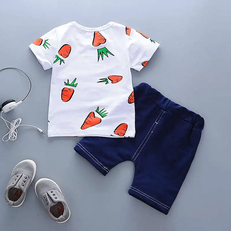 BibiCola/2019 г. одежда для маленьких мальчиков комплекты летней одежды шорты с героями