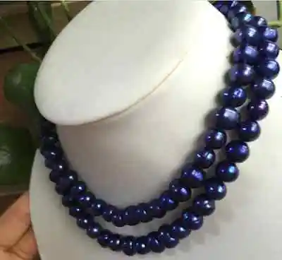 single9-10mm south sea baroque black blue pearl necklace 32"14k | Украшения и аксессуары