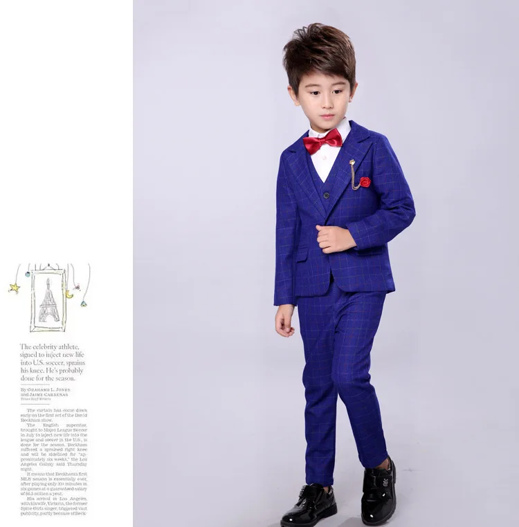 Официальный костюм блейзер для мальчиков 4 шт./компл. свадебные костюмы