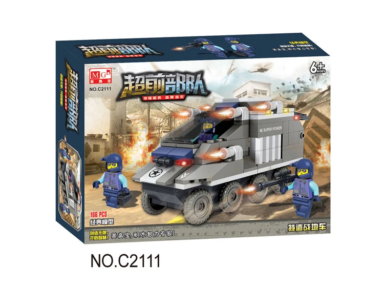 Конструктор из кирпичей "Машины, танки, боевые модели военной и полицейской техники" для детей, набор творческих игрушек Enlighten Block Kids Gift.