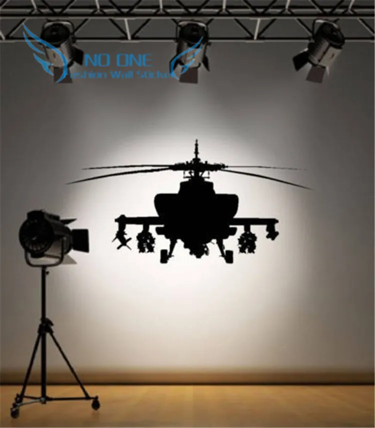 Army Helicopter Sticker Bedroom Art Decal Boys Wall Stickers Home Decoration free shipping | Дом и сад