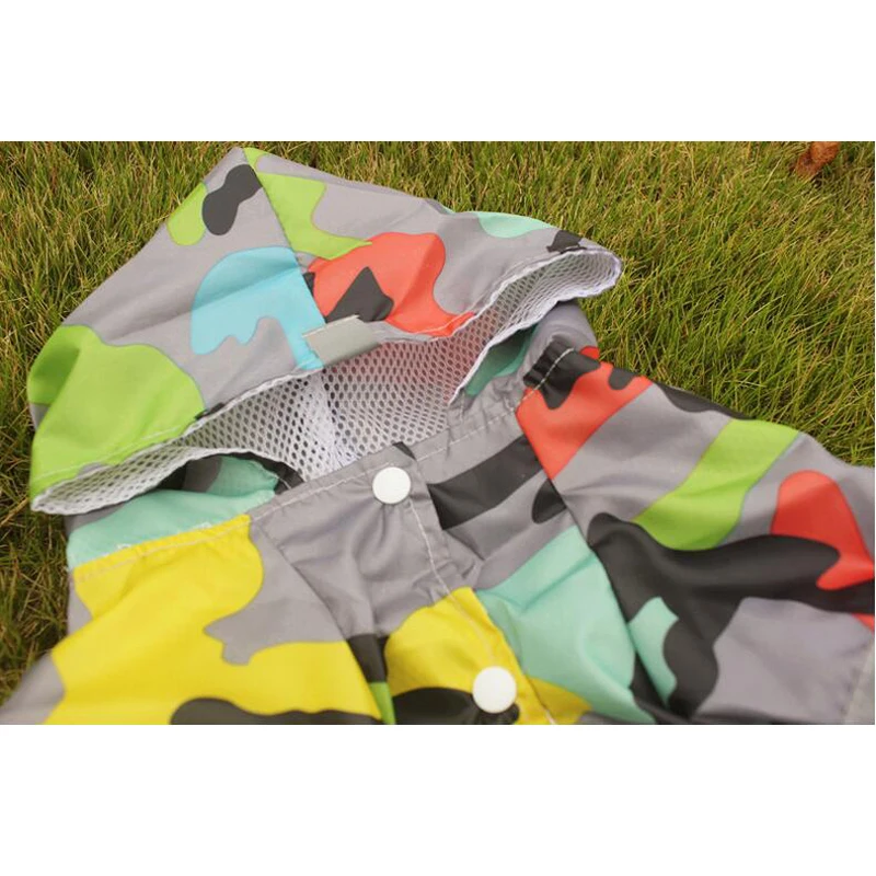 Крутой Камуфляжный плащ для собак с капюшоном водонепроницаемый дождевик