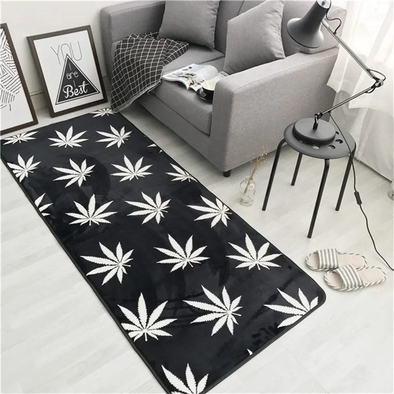 Модный черный белый лист стрела для гостиной спальни декоративный ковер ванной