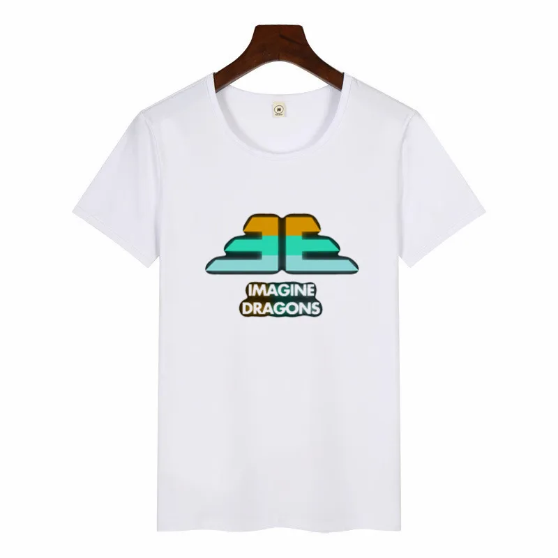 p1413F-white Summer Female Imagine Dragons Korean Style TShirt O-neck Hipster ShortSleeve Tops Unisex Streetwear Graphic Tees Women Harajuku - Цвет: p1413F-white