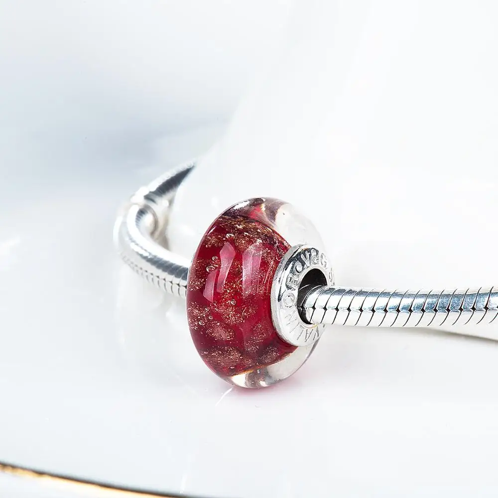 Red Venus glass beads charms 925 Sterling Silver fit Bracelets &amp Bangles for Women Jewelry VDLL037 | Украшения и аксессуары