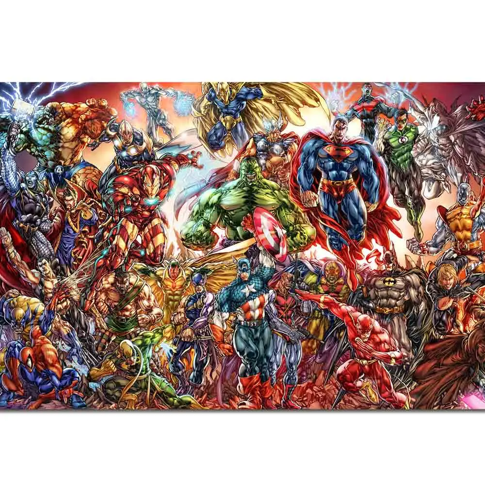 Superheros Marvel character DC Comics Pop Poster Art Silk Fabric Prints 24*36 inch Wall Pictures Home Bedroom Decor | Дом и сад