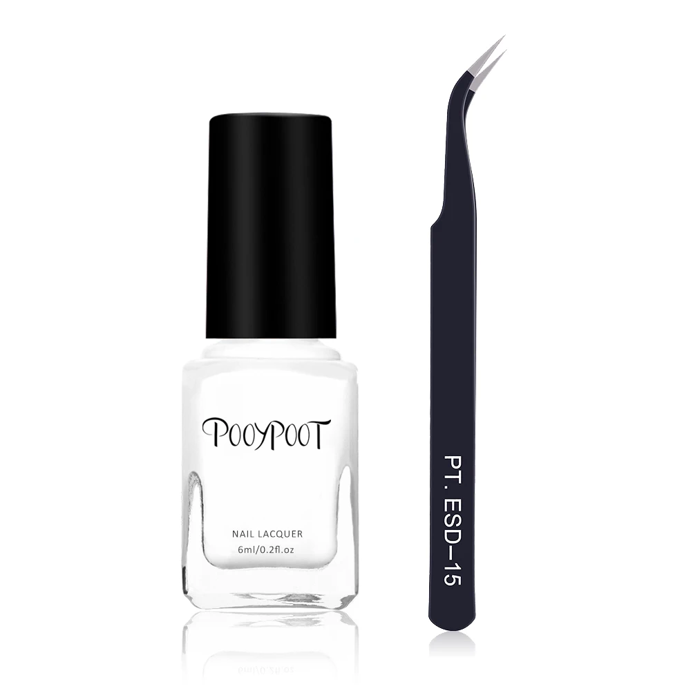 white with tweezers Pooypoot отшелушивающая жидкая лента Базовое покрытие для защитный лак для ногтей Защита кожи пальцев ногтей латексные клейкие гибридные Лаки - Цвет: white with tweezers