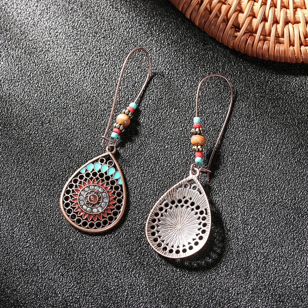 Женские винтажные серьги капельки Boho индийские в виде капель воды модные женские