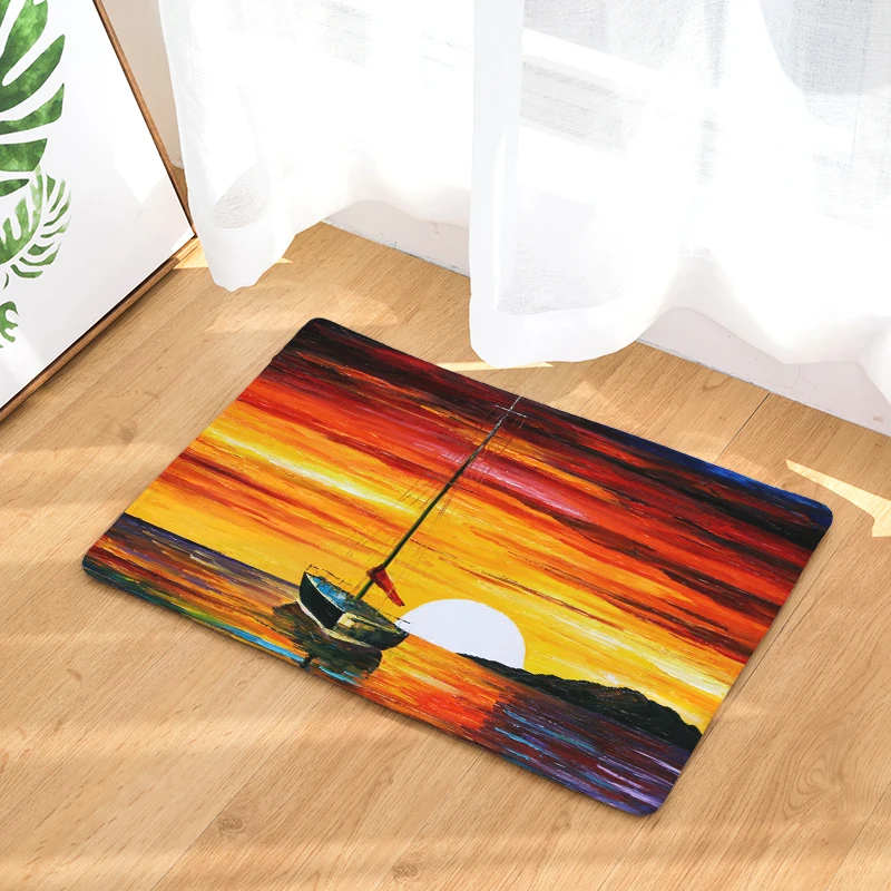 2017 живопись маслом работы Печать ковры Нескользящие кухонные коврики для дома