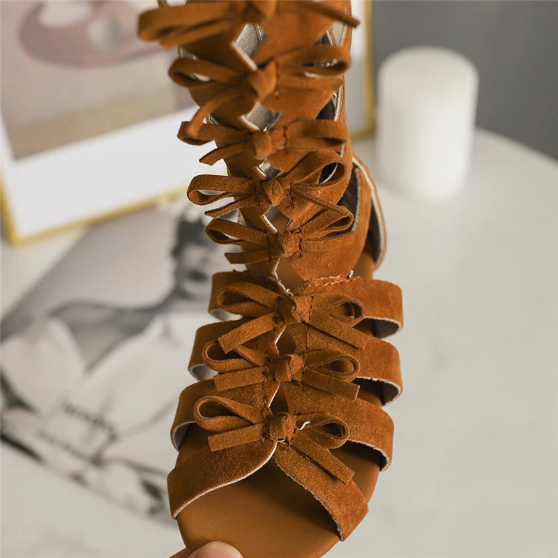 Новинка 2019 года детские летние сандалии для девочек кожаные сапоги гладиаторы до