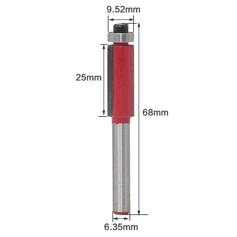 

1/4 Inch Shank End Bearing Dual Flutes Trim Cutter Router Bit for Woodworking