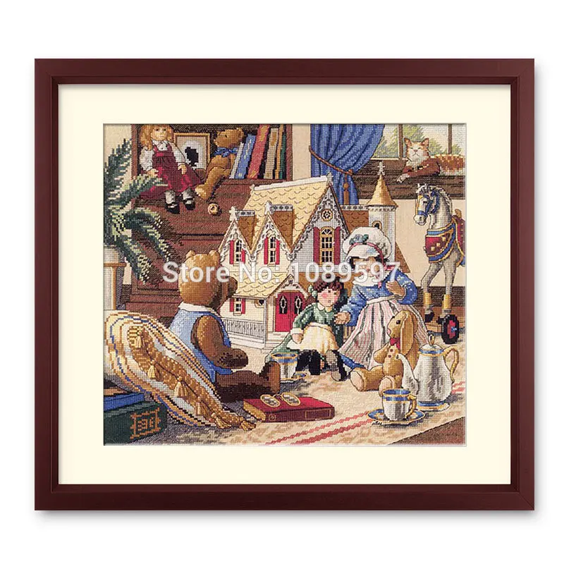 Вышивка крестиком Fishxx мультяшный [детский питомец] замок медведя собаки хлопок 14