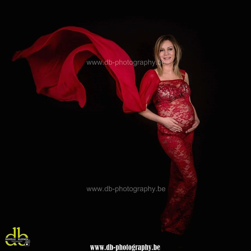 Шифон с стрейч кружево один размер платье для кормящих Photography плащ Топ прямой платье для беременных Baby shower