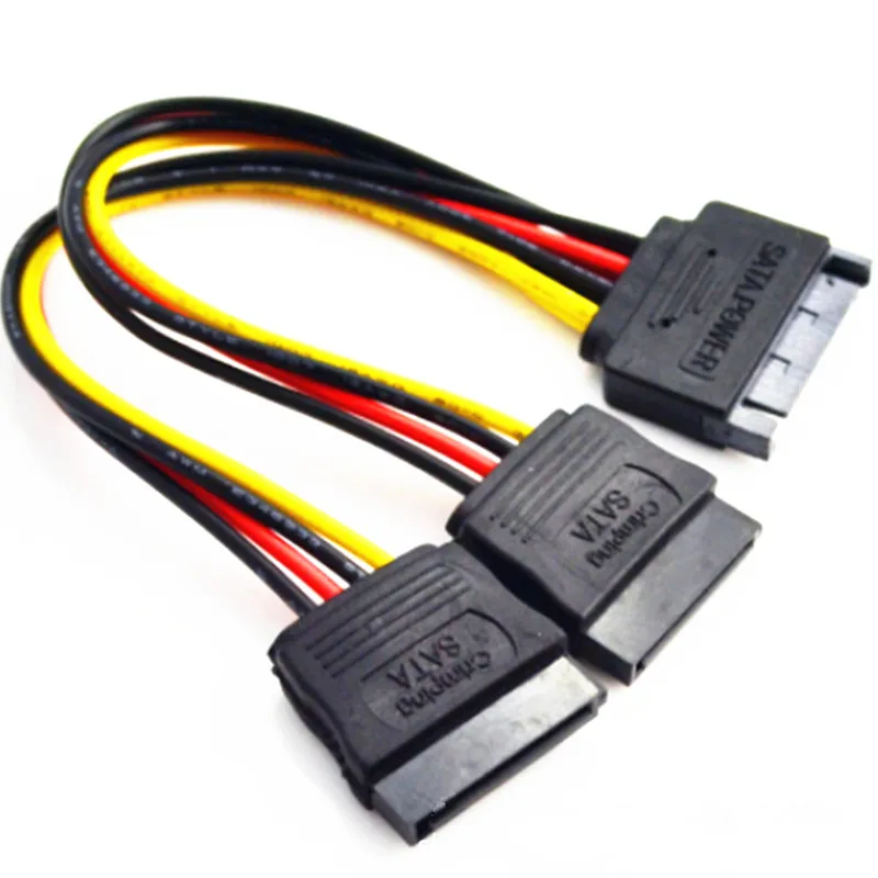 2 упаковки 15 контактный переходник SATA папа двойной мама|sata male|adapter cablepower adapter sata |