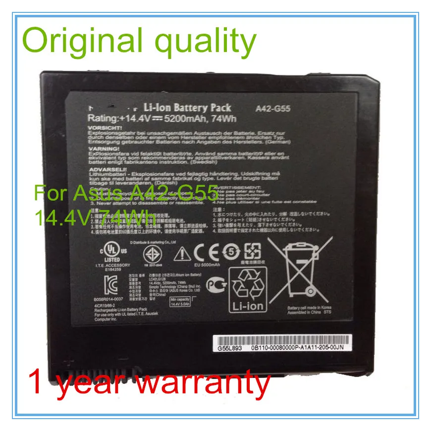 14.4V 74Wh Original A42-G55 Battery for G55V G55VM G55VW Laptop